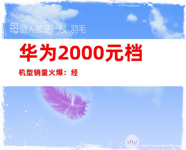 华为2000元档机型销量火爆：经济实惠受追捧